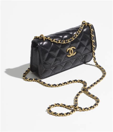 chanel 19 phone holder with chain|Chanel flap phone holder.